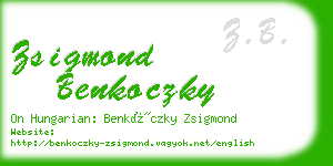 zsigmond benkoczky business card